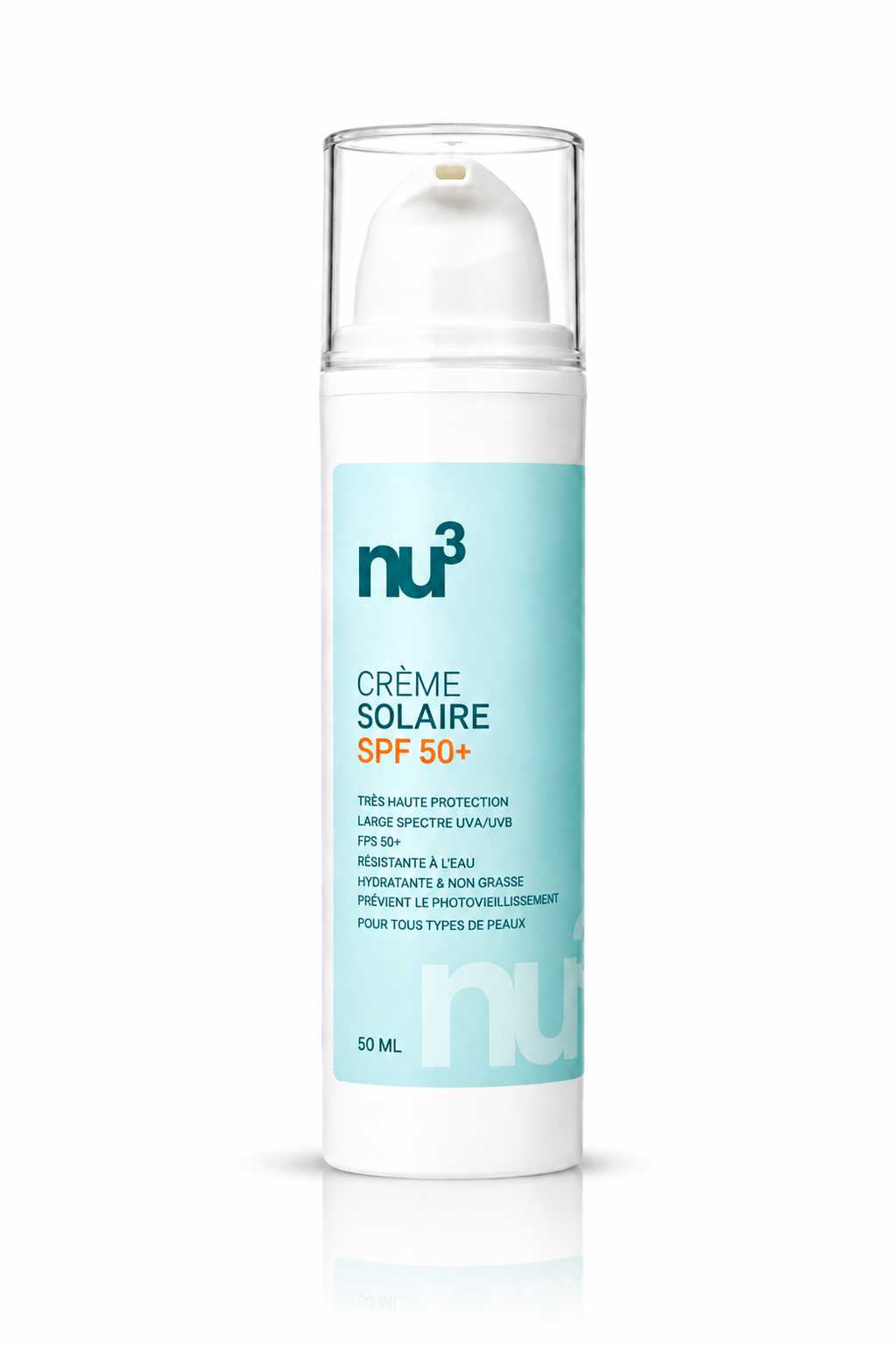 Crème Solaire SPF 50+ Visage | Très Haute Protection nu³