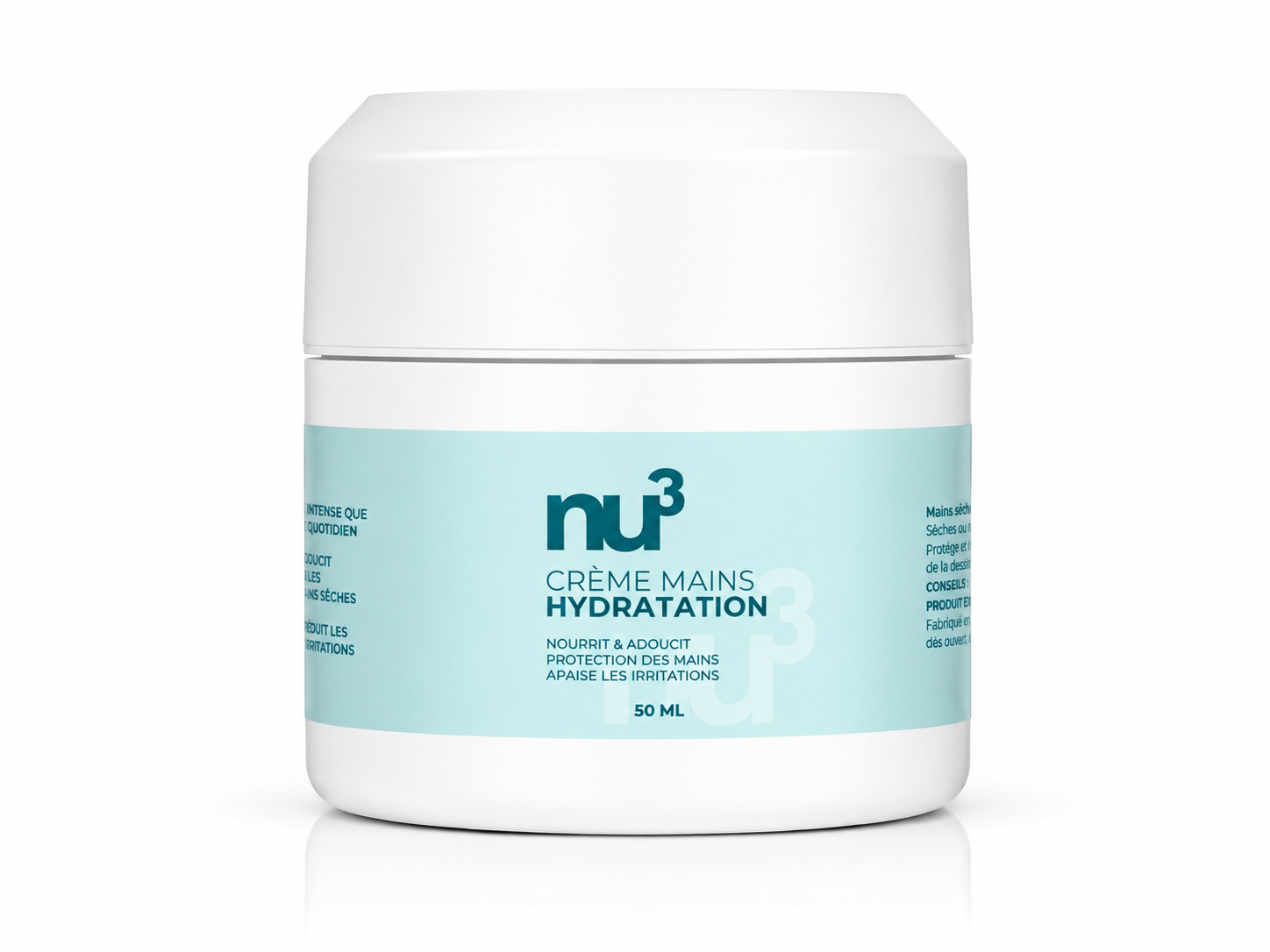 Crème Mains Hydratation nu³ – Nourrit, Adoucit & Apaise les Irritations (50 ml)